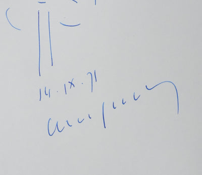 Claude GALLIMARD : L'arbre en nuage, Autographe et dessin original signé