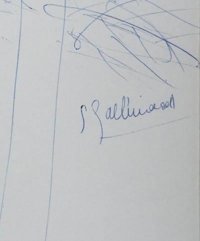 Simone GALLIMARD : La foret aux deux arbres, Autographe et dessin original signé