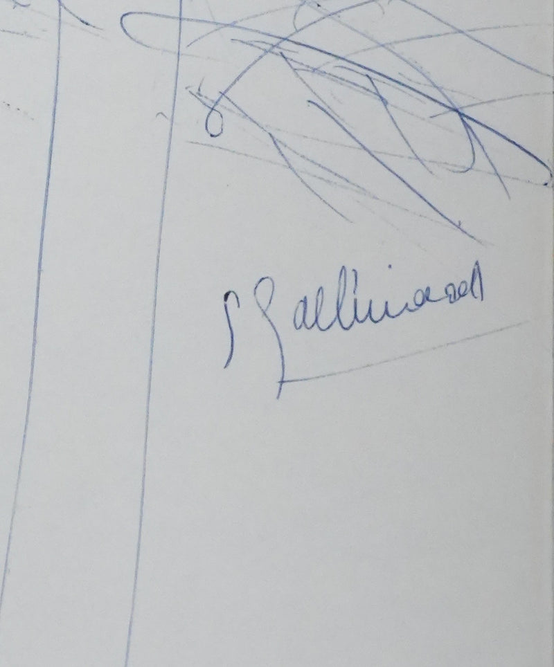 Simone GALLIMARD : La foret aux deux arbres, Autographe et dessin original signé
