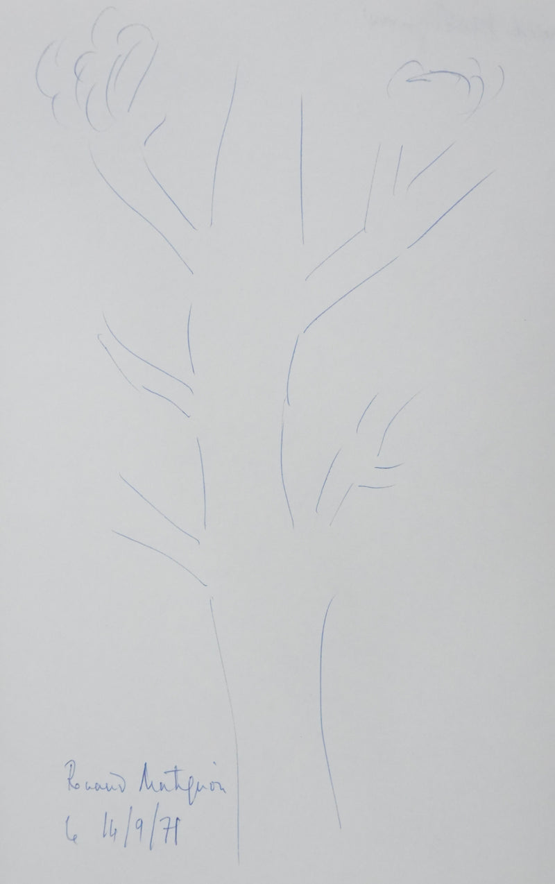 Renaud MATIGNON : Le souffle du vent, Autographe et dessin original signé