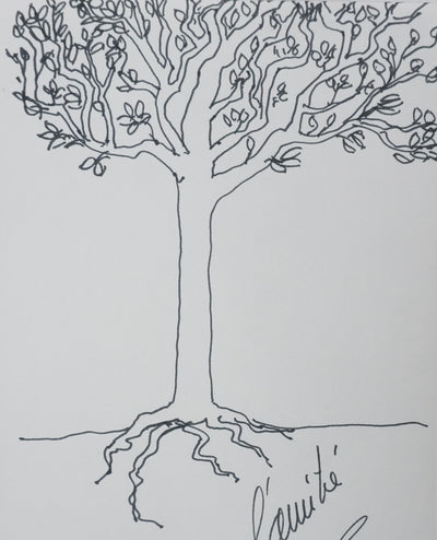 LES FRERES ENNEMIS : L'arbre aux belles racines, Autographe et dessin original signé