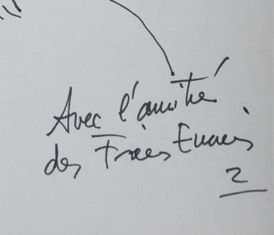 LES FRERES ENNEMIS : L'arbre en haut de la colline, Autographe et dessin original signé