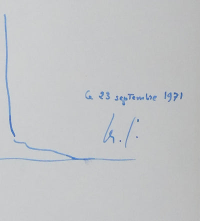 Marcel CLEMENT : Sous les rayons de soleil, Autographe et dessin original signé