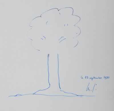 Marcel CLEMENT : Sous les rayons de soleil, Autographe et dessin original signé
