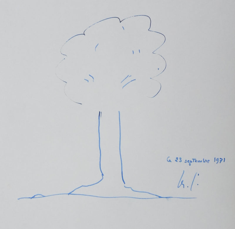Marcel CLEMENT : Sous les rayons de soleil, Autographe et dessin original signé