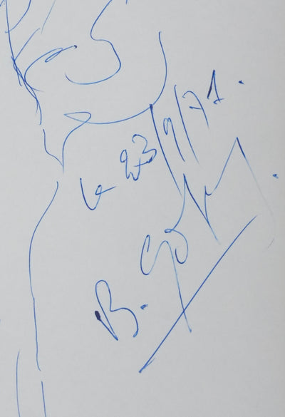 Bernard GOLAY : Les grands feuillages, Autographe et dessin original signé