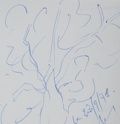 Bernard GOLAY : Les grands feuillages, Autographe et dessin original signé