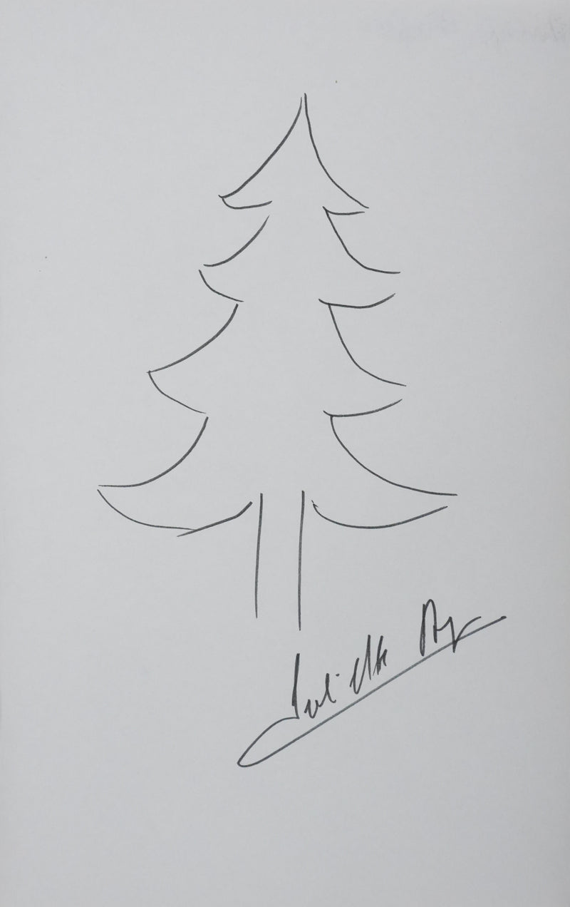 Juliette BENZONI : La silhouette du sapin, Autographe et dessin original signé