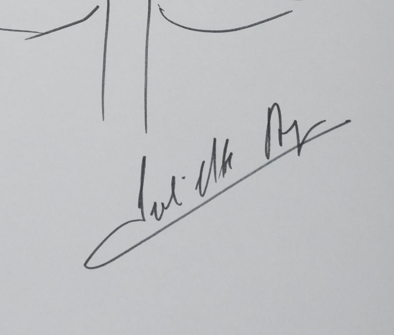 Juliette BENZONI : La silhouette du sapin, Autographe et dessin original signé