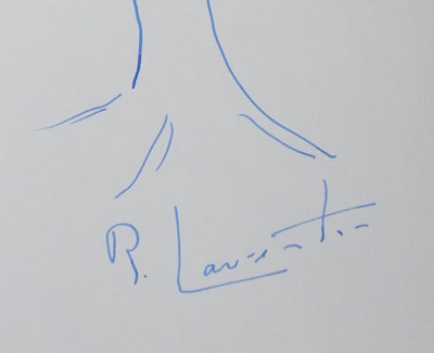 René LAURENTIN : La silhouette végétalisée, Autographe et dessin original signé
