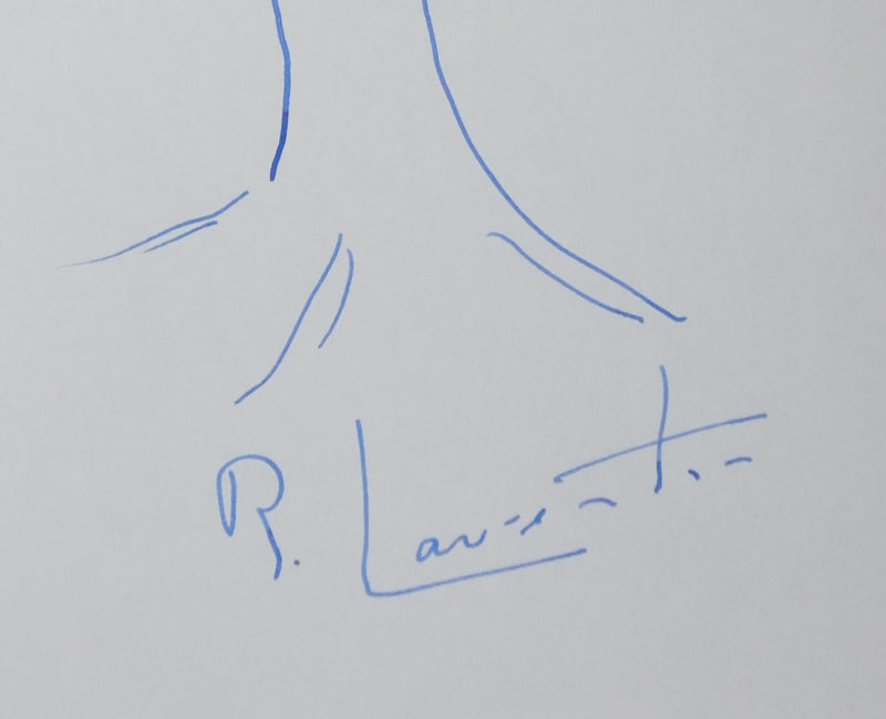 René LAURENTIN : La silhouette végétalisée, Autographe et dessin original signé