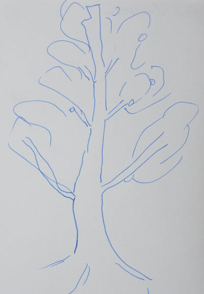 René LAURENTIN : La silhouette végétalisée, Autographe et dessin original signé