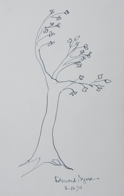 Edmond POGNON : L'essence noire du bois, Autographe et dessin original signé