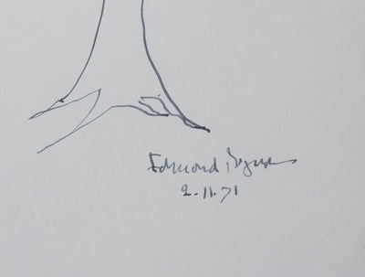 Edmond POGNON : L'essence noire du bois, Autographe et dessin original signé