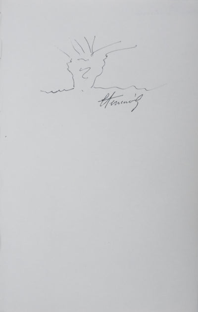 Louis TERRENOIRE : L'arbre sur la côte, Autographe et dessin original signé