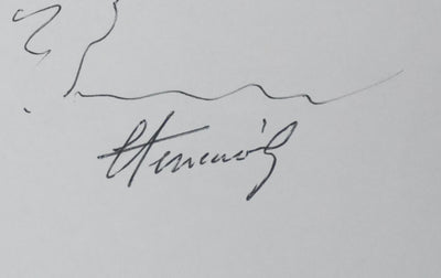 Louis TERRENOIRE : L'arbre sur la côte, Autographe et dessin original signé