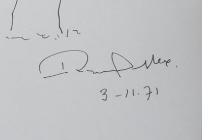Raymond SOUPLEX : A travers les branches, Autographe et dessin original signé