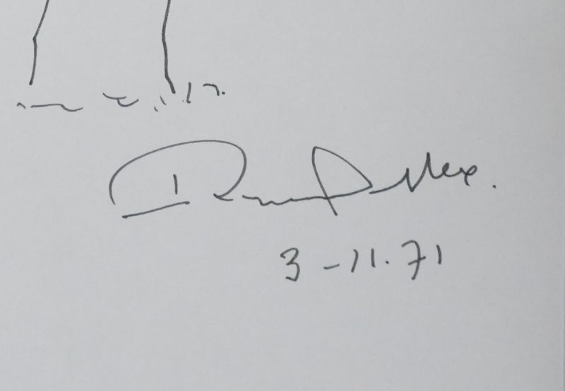 Raymond SOUPLEX : A travers les branches, Autographe et dessin original signé