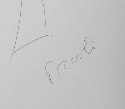 Michel PICCOLI : Une forme arborescente, Autographe et dessin original signé