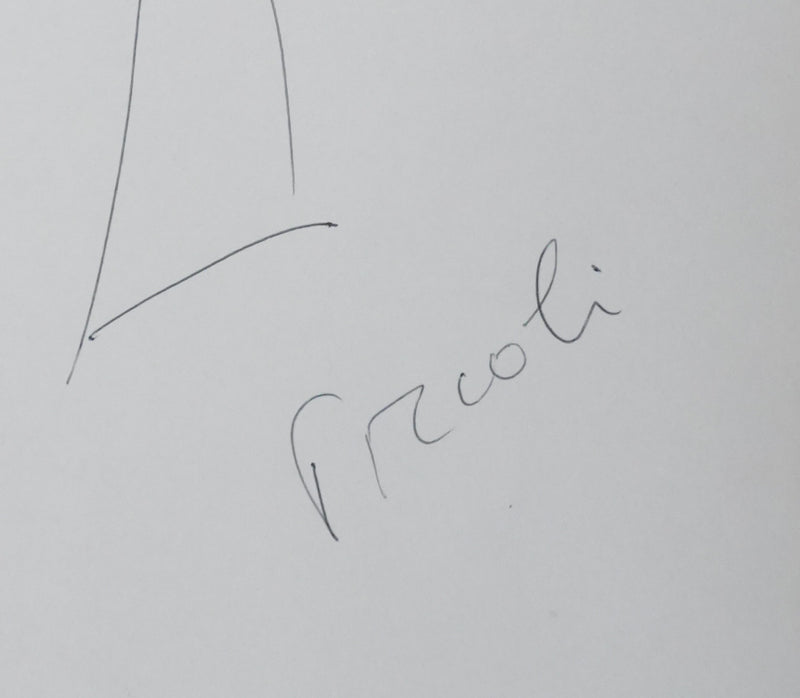 Michel PICCOLI : Une forme arborescente, Autographe et dessin original signé