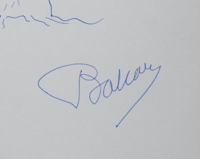 François BALSAN : Silhouette arborescente, Autographe et dessin original signé