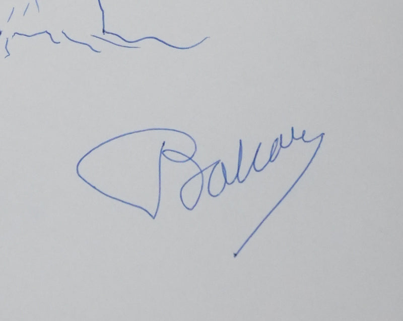 François BALSAN : Silhouette arborescente, Autographe et dessin original signé