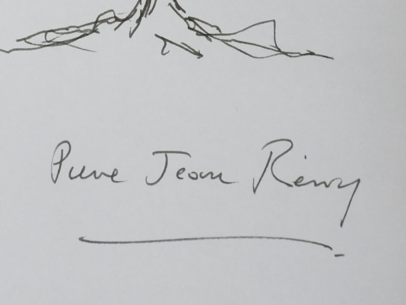 Pierre-Jean REMY : Résineux noir, Autographe et dessin original signé