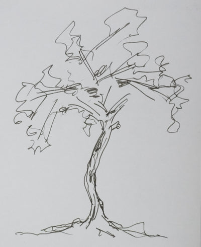 Pierre-Jean REMY : Résineux noir, Autographe et dessin original signé