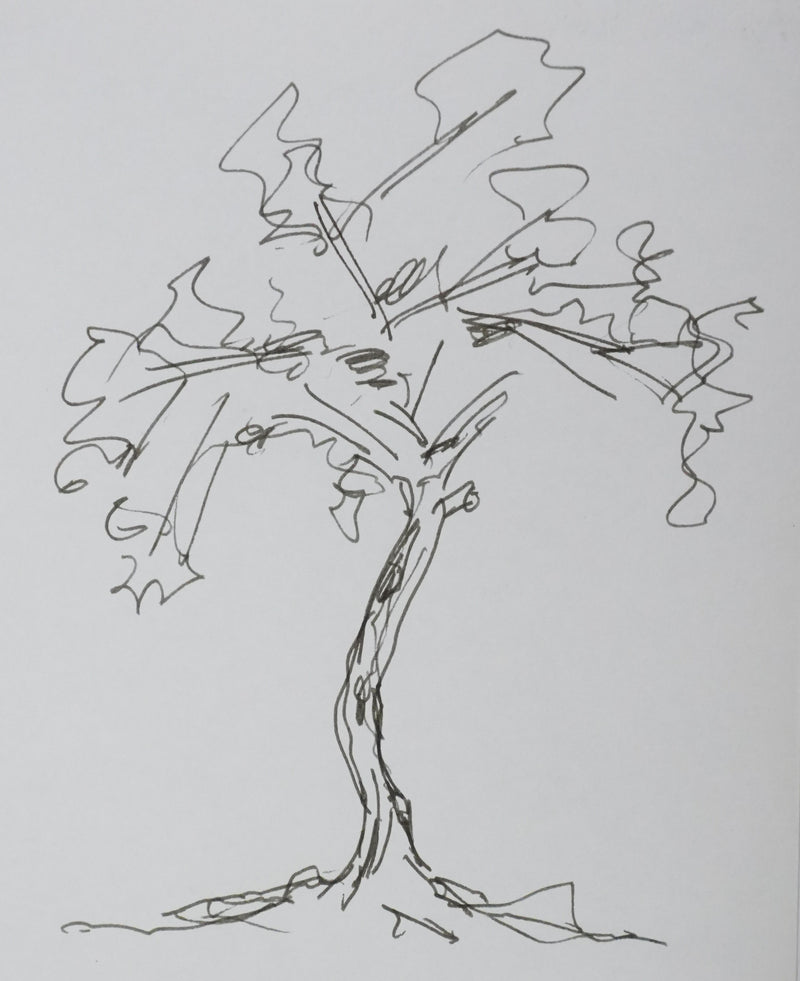 Pierre-Jean REMY : Résineux noir, Autographe et dessin original signé