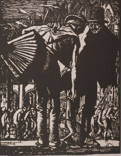 Frank BRANGWYN : Joueur d'orgue, Gravure originale