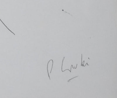 Pierre LOUKI : Tige arborescente, Autographe et dessin original signé