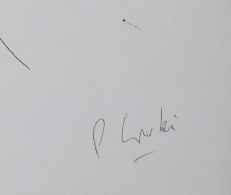 Pierre LOUKI : Tige arborescente, Autographe et dessin original signé