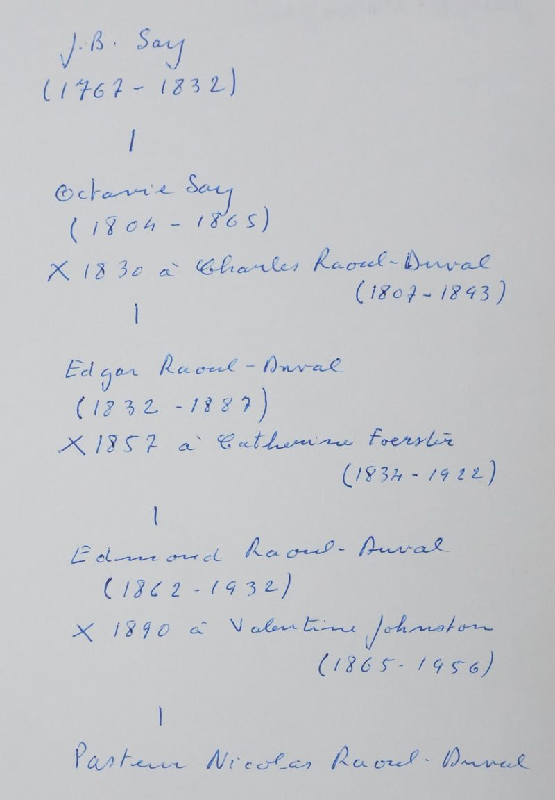 Joseph VALYNSEELE : Arbre généalogique de la noblesse, Autographe et dessin original signé