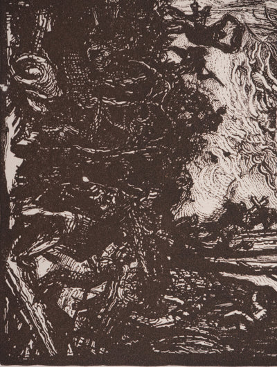 Frank BRANGWYN : L'incendie, Gravure originale