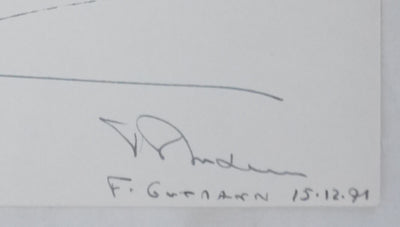 Francis GUTMANN : L'arbre aux rondeurs, Autographe et dessin original signé