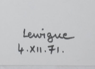 LEWIGUE : Arbre inventé, Autographe et dessin original signé