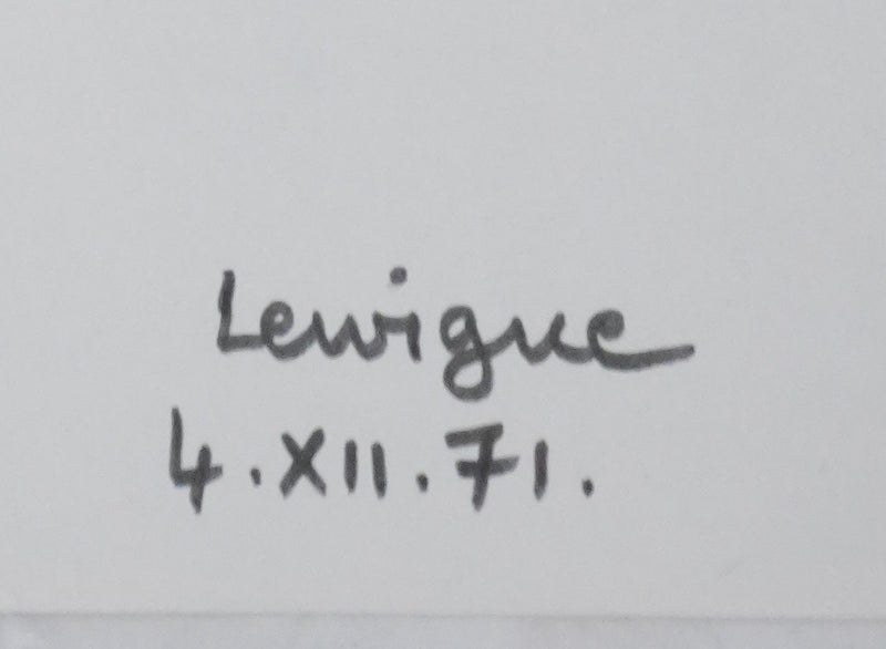 LEWIGUE : Arbre inventé, Autographe et dessin original signé