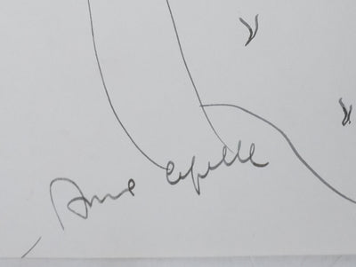 Anne CAPELLE : Les branches fines, Autographe et dessin original signé