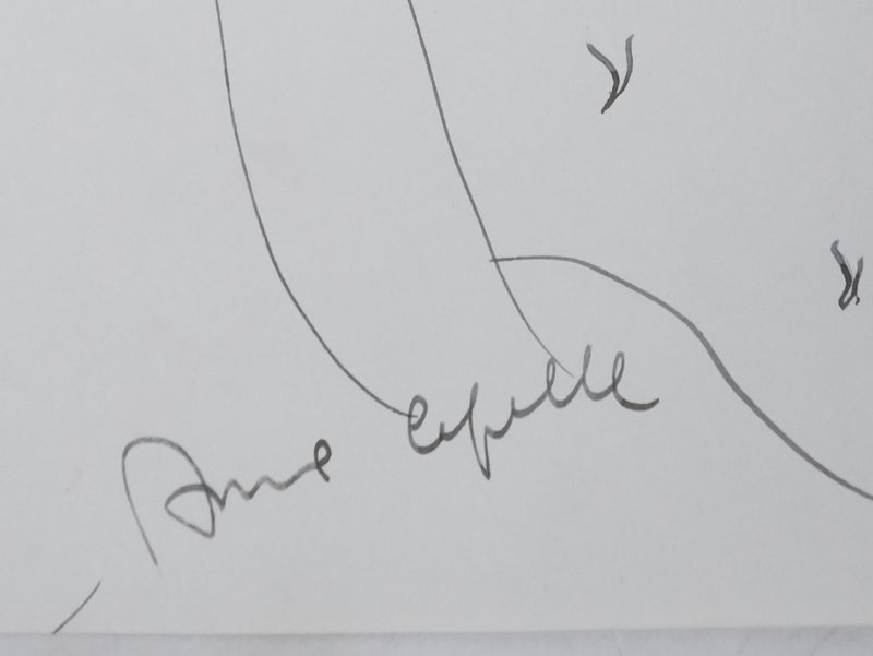 Anne CAPELLE : Les branches fines, Autographe et dessin original signé