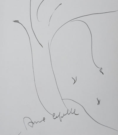 Anne CAPELLE : Les branches fines, Autographe et dessin original signé