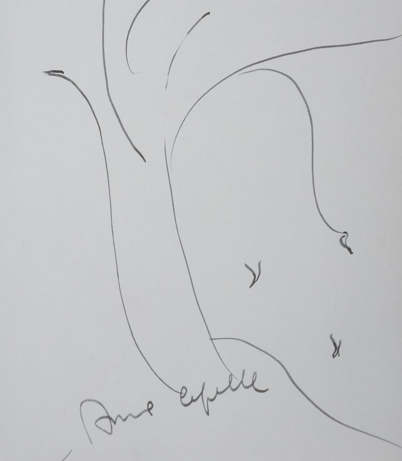 Anne CAPELLE : Les branches fines, Autographe et dessin original signé