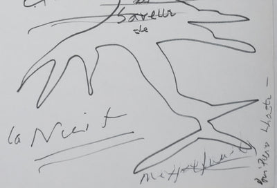 Max Pol FOUCHET : Les saveurs de la nuit, Autographe et dessin original signé