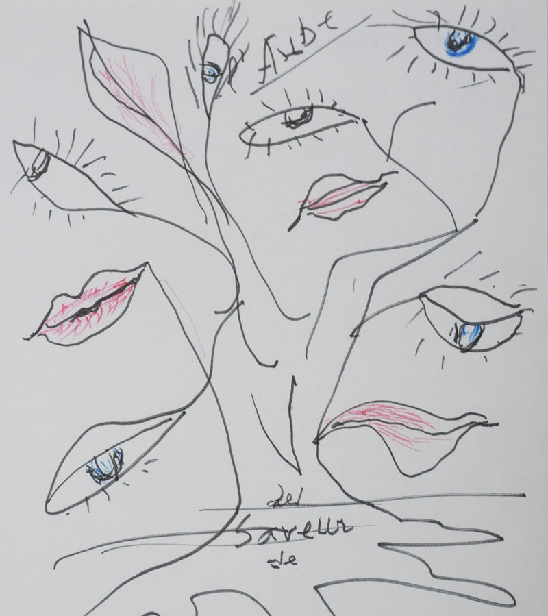 Max Pol FOUCHET : Les saveurs de la nuit, Autographe et dessin original signé