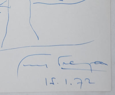 Guy TREJAN : Le sapin bleu, Autographe et dessin original signé