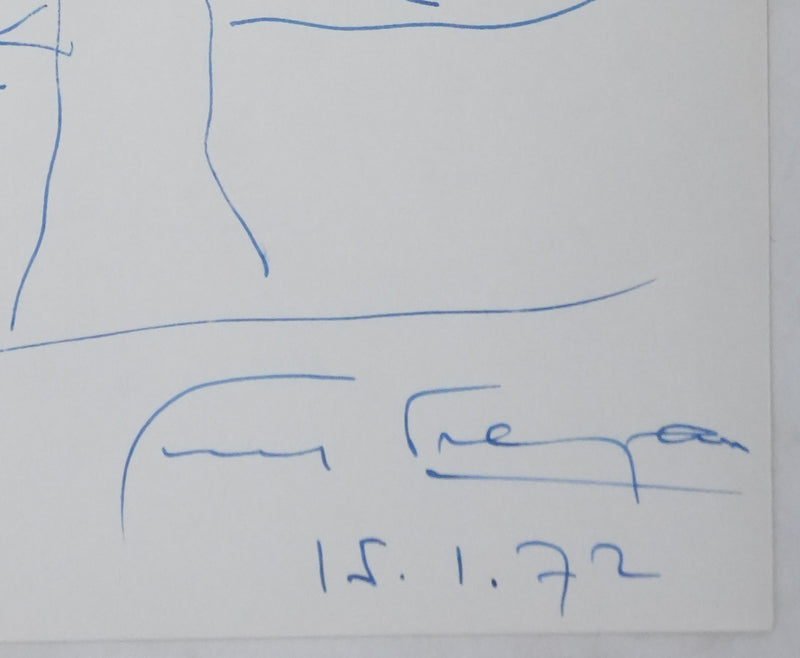 Guy TREJAN : Le sapin bleu, Autographe et dessin original signé