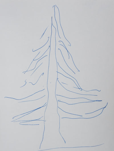 Guy TREJAN : Le sapin bleu, Autographe et dessin original signé