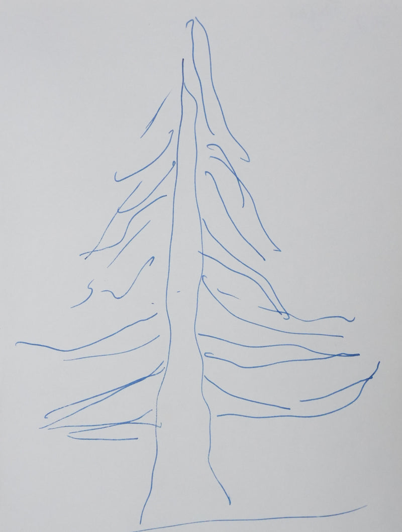 Guy TREJAN : Le sapin bleu, Autographe et dessin original signé