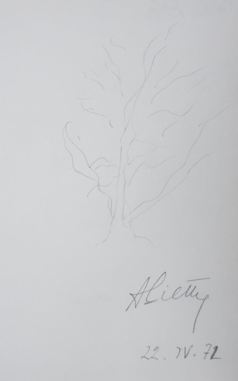 André PIETTRE : Les branches silencieuses, Autographe et dessin original signé