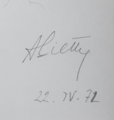 André PIETTRE : Les branches silencieuses, Autographe et dessin original signé