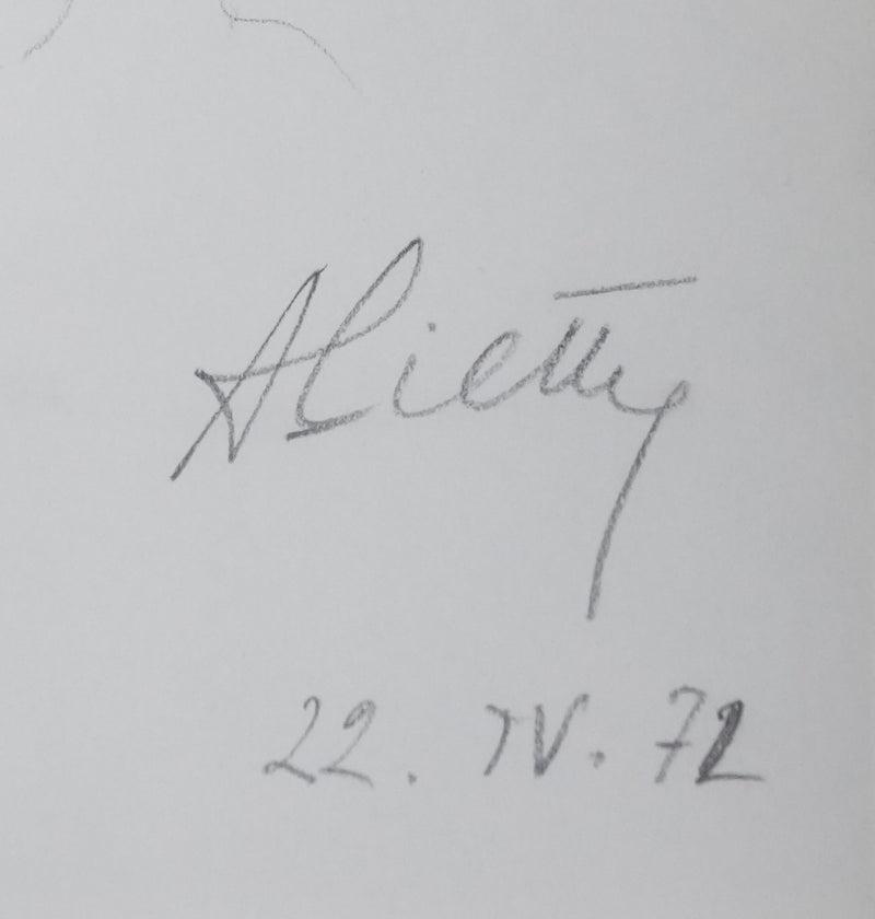 André PIETTRE : Les branches silencieuses, Autographe et dessin original signé